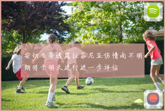 安切洛蒂透露拉菲尼亚伤情尚不明朗将于明天进行进一步评估